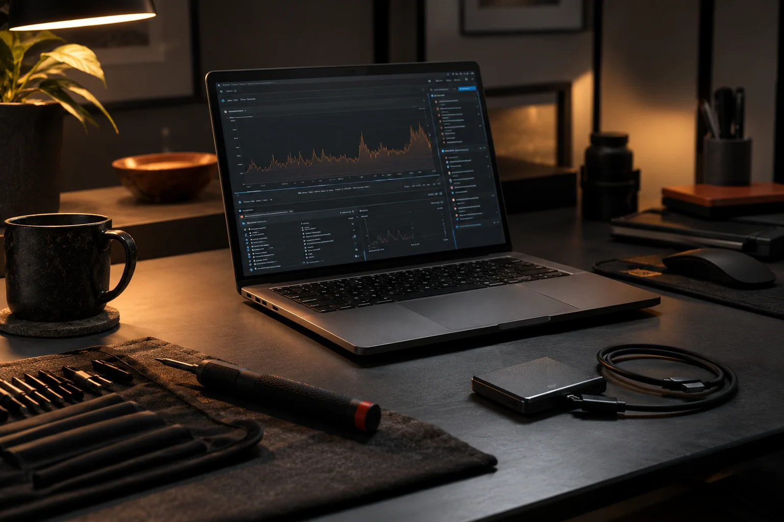 A laptop diagnostic screen with practical website maintenance tools